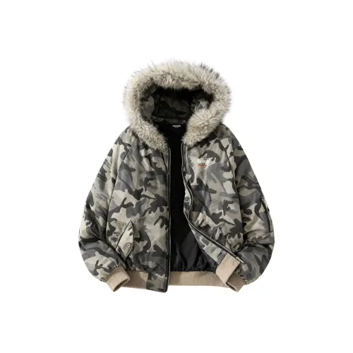 HUANQIU Камуфляж Унисекс Пуховики