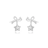 Серьги-звезды с бантом [Белый]