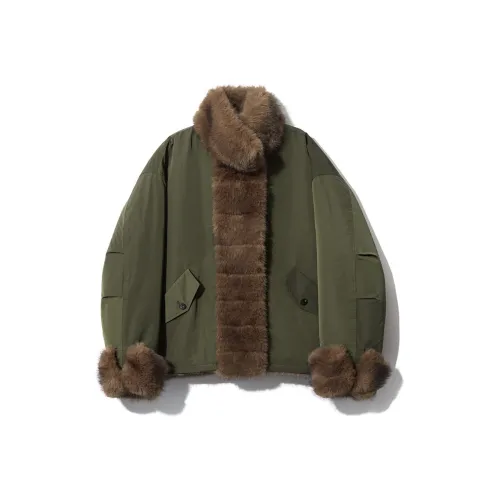 Le 17 Septembre Mahogany Horizontal FAUX FUR JACKET Women's