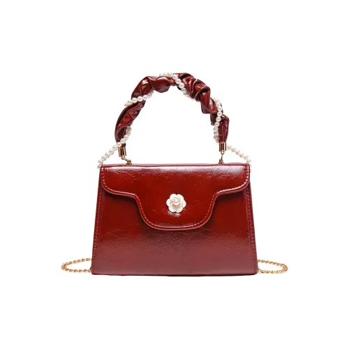 HACIN ПУ (полиуретан) Одно плечо Сумка Обычный Женский Масляный воск Красный