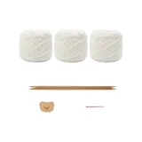 Кремовый-Медведь Заплатка+Бамбук Ножницы