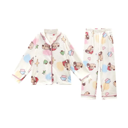 GUKOO Пижамный комплект женский дымчатый белый