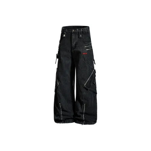 HOKLV Черные Унисекс Карго Брюки