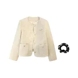 (Экрю Пуховые куртки Версия + Резинка для волос) В комплекте с