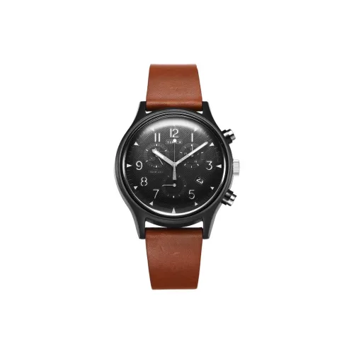 TIMEX Мужские часы Кварцевый механизм Естественная кожа Ремешок Черный циферблат