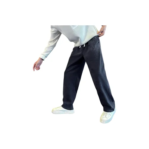 GL Черный Скрытая текстура Жаккард Унисекс Повседневные брюки