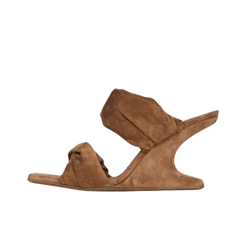 Rick Owens RO Cantilever Шлепанцы 8 см Женские Коричневый