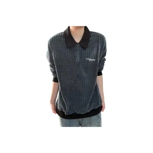 PODGORNOI Темно-серый Съемный Металл Этикетка Мужская Поло