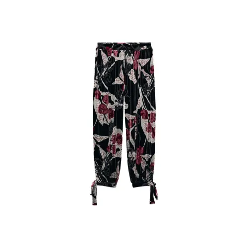 ZARA Черный Розовый Красный Женские Повседневные Штаны