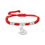 999 пробы серебряный благоприятный браслет-шнурок -- серебряный