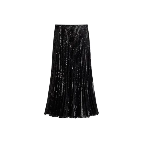 H M Черные Женские Повседневные Длинные Юбки