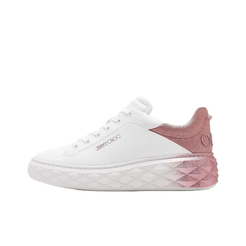 Jimmy Choo Diamond Maxi F II Low Топ Кроссовки для скейтбординга Женские Белые Розовые