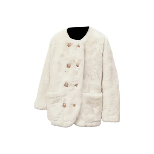 SNEIKLAU Экрю Вдохновленный корейской модой Chanel Унисекс Куртки