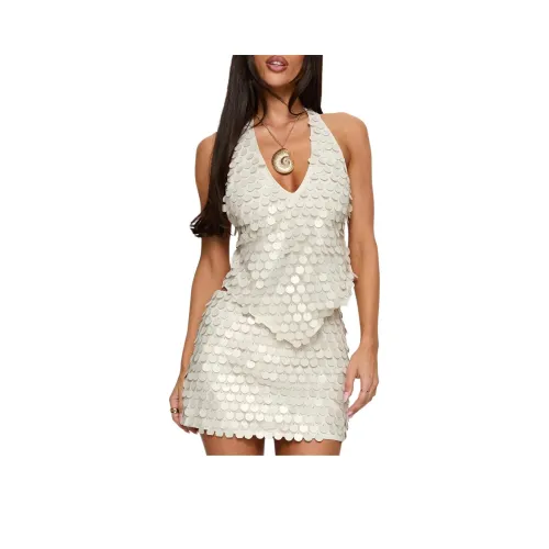 PRINCESS POLLY Brittanie Sequin Топ с открытой спиной и бретелями Женские