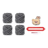 Темно-серый - Свинка - Ярлык - DIY - Ручной - Шарф - с тканью - вязаные - инструменты