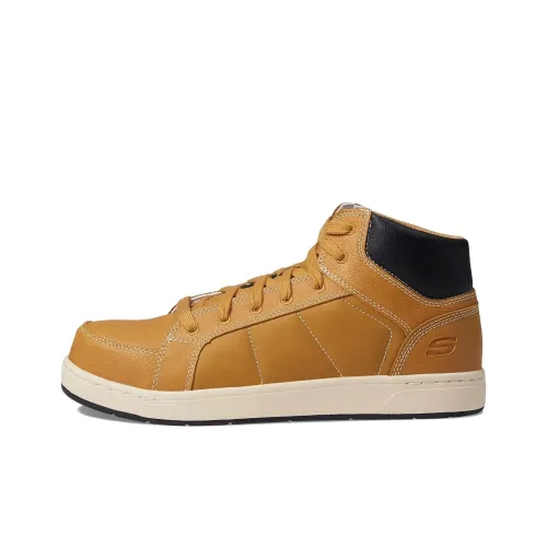 SKECHERS WORK Противоскользящие Водонепроницаемые Амортизирующие Кроссовки для скейтбординга Мужские Пшеница