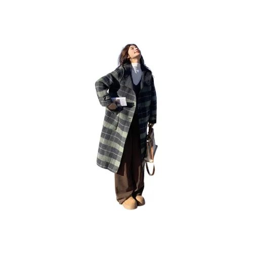 MEXICAN Зеленое Клетчатое Женское Пальто