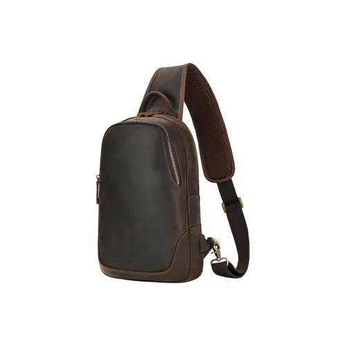 DOSRFINI Сумка через плечо из коровьей кожи Мужская Темно-коричневый Светло-коричневый