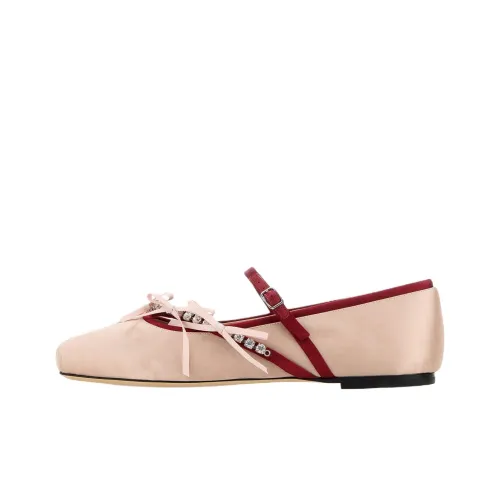 Jimmy Choo Loli Плоская подошва Туфли Мэри Джейн Женские Розовый