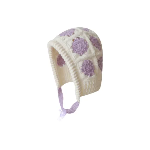 Uncle Stubble Женские Японский стиль Снег Сцена Милый Фиолетовый Шапка с ушами и шарф Интегрированные Женские