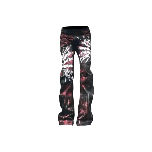 W9H2 Red Unisex Casual Pants W9H2 Красный Унисекс Повседневные Брюки