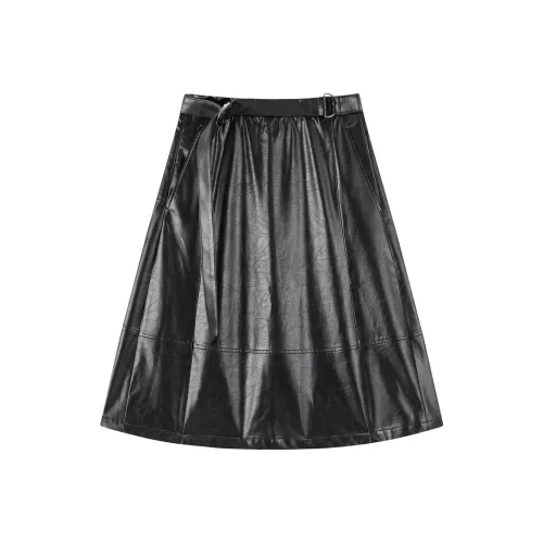 PEACEBIRD Кожа Длинная Юбка Женская