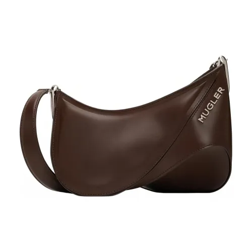 Mugler Телячья кожа Сумка через плечо Маленькая Женская Коричневая
