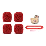 Темно-красный - Свинка - Ярлык - DIY - Ручной - Шарф - с тканью - вязаные - инструменты