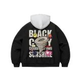 Черный хлопковый пуховик