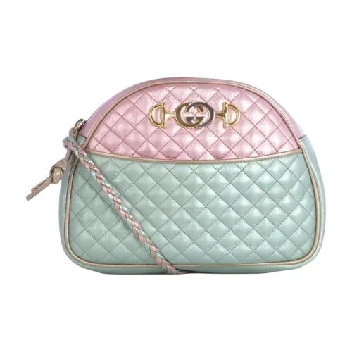 GUCCI GG Matelassé Коровья кожа Сумка через плечо Женская Розовая и Зеленая
