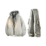 Хаки топ + винтажные синие джинсы