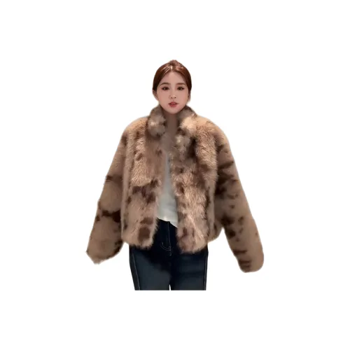 ZEKIKO STUDIO Янтарный Коричневый Женские Меховые изделия