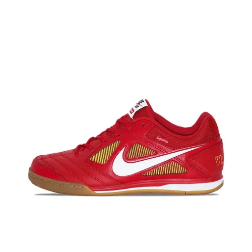 Supreme x Nike IC In Амортизация Slip-resistant Легкие Футбольные бутсы Унисекс Красный