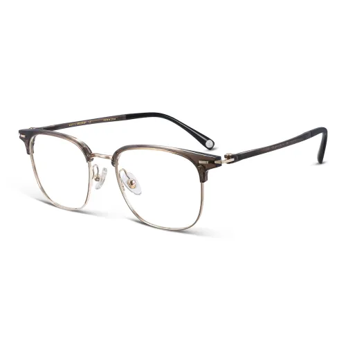 MUJOSH Металл Квадрат Бизнес Brow Рамка Минималистский стиль Расслабленный Офисный стиль Стильный Eyeglass Рамка Унисекс Серый