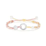 Серебряный розовый, благоприятный, облако, круглый браслет-шнурок