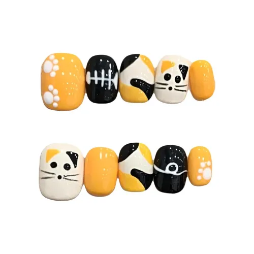 Rui Jin Luxury Style Fashion False Nail Short Yellow Solid Color Cute 16mm Руй Цзинь Люкс Стиль Мода False Nail Короткий Желтый Однотонный Милый 16мм