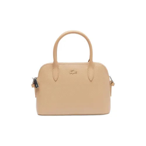Lacoste Сумка из коровьей кожи Маленькая Женская Бежевая