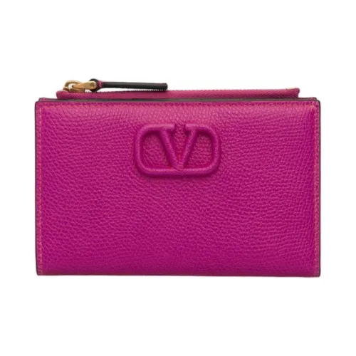 Valentino Кожа Кошелек Женский Фуксия