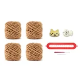 Хаки-Кошка и Рыбка-DIY Ручной Шарф с Вязаной Тканью Волшебный Инструмент