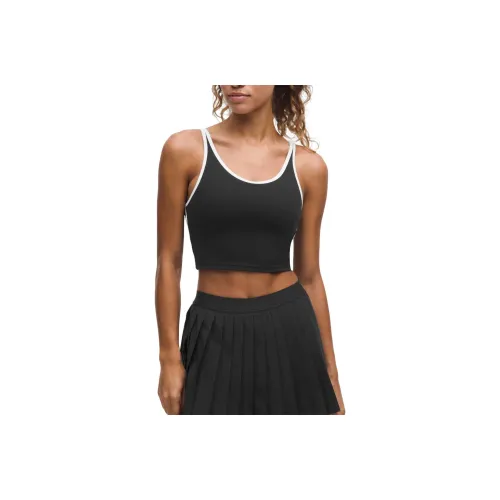 lululemon Черный Белый BLK WHT Женские Спортивные Майки без Рукавов