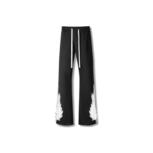 NEAR HERE Черный Эластичный Кружево Вверх Унисекс Повседневные Штаны