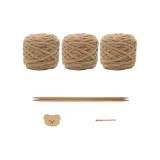 Хаки-Медвежонок Наклейка + Бамбуковая игла