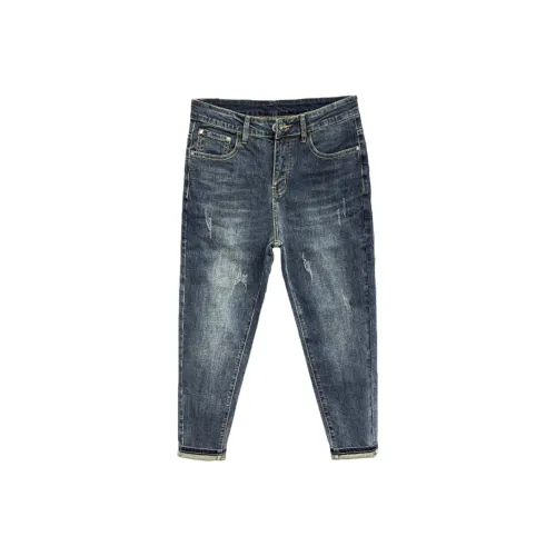 CAT'S PAW Синий Серый Унисекс Джинсы