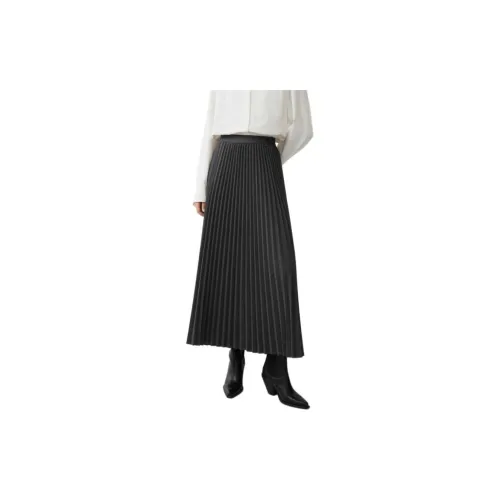 ELLE Темно-серый Женский Повседневный Длинный Юбка