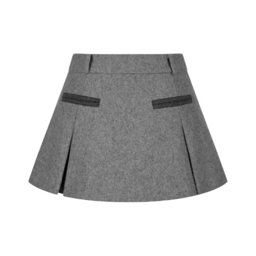 Letter From Moon Claude Карман Шерсть Мини Юбка Повседневная Короткая Юбка Женская