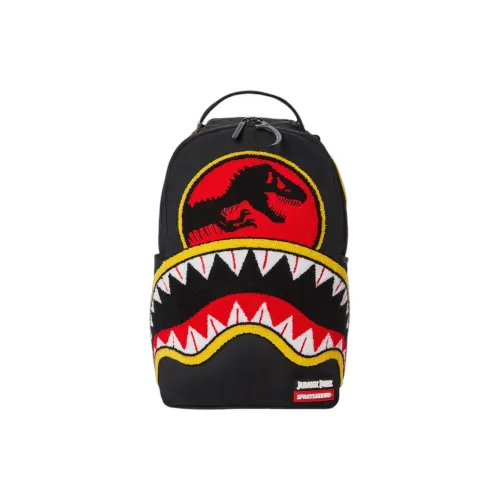 SPRAYGROUND Jurassic Park Коллаборация Полиэстер Рюкзак Унисекс Черный Красный Желтый