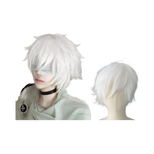 UMIFFA Мужские парики с короткой стрижкой белого цвета