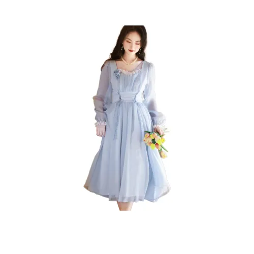 VENICEW Длинное платье с длинными рукавами женское