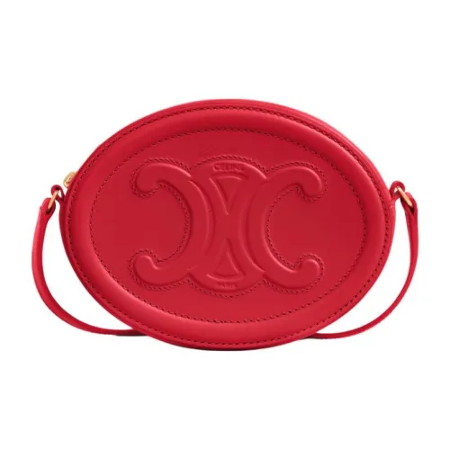CELINE Cuir Triomphe Гладкая коровья кожа Сумка через плечо Женская Красная