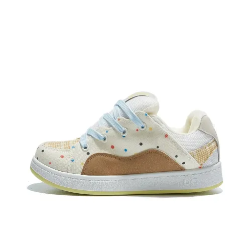 Deesha Многоцветный Карамельно-коричневый Бобовый С флисовой подкладкой Пухлые туфли Теплоизоляционный Амортизация Низкий Топ Кроссовки для скейтбординга Женские